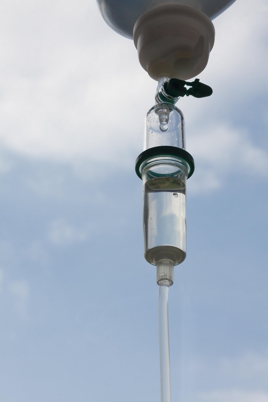 IV drip infusion therapy patient arm